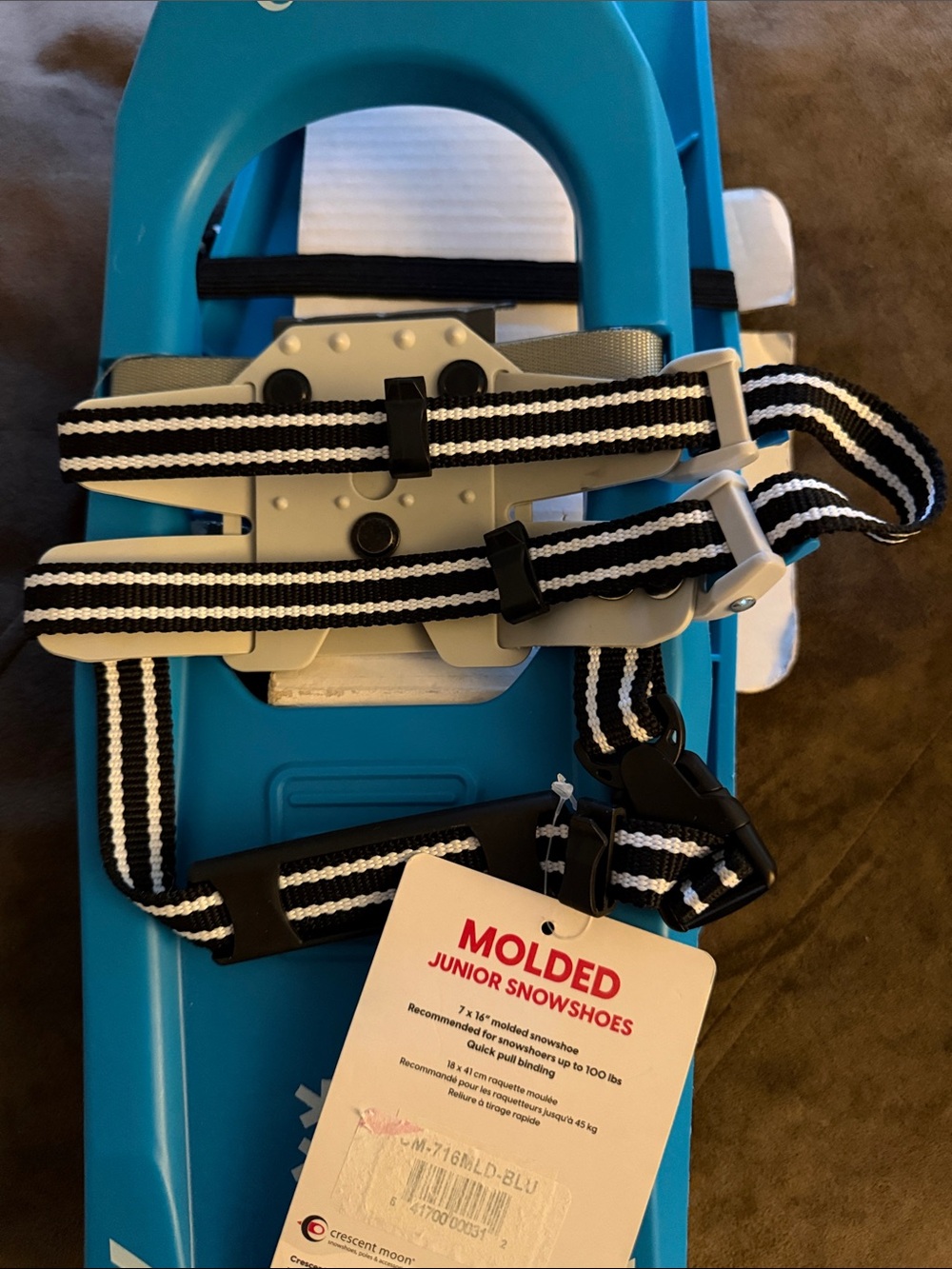 Crescent Moon Blue Snowshoes Junior size up to 100 lbs - Picture 5 of 5